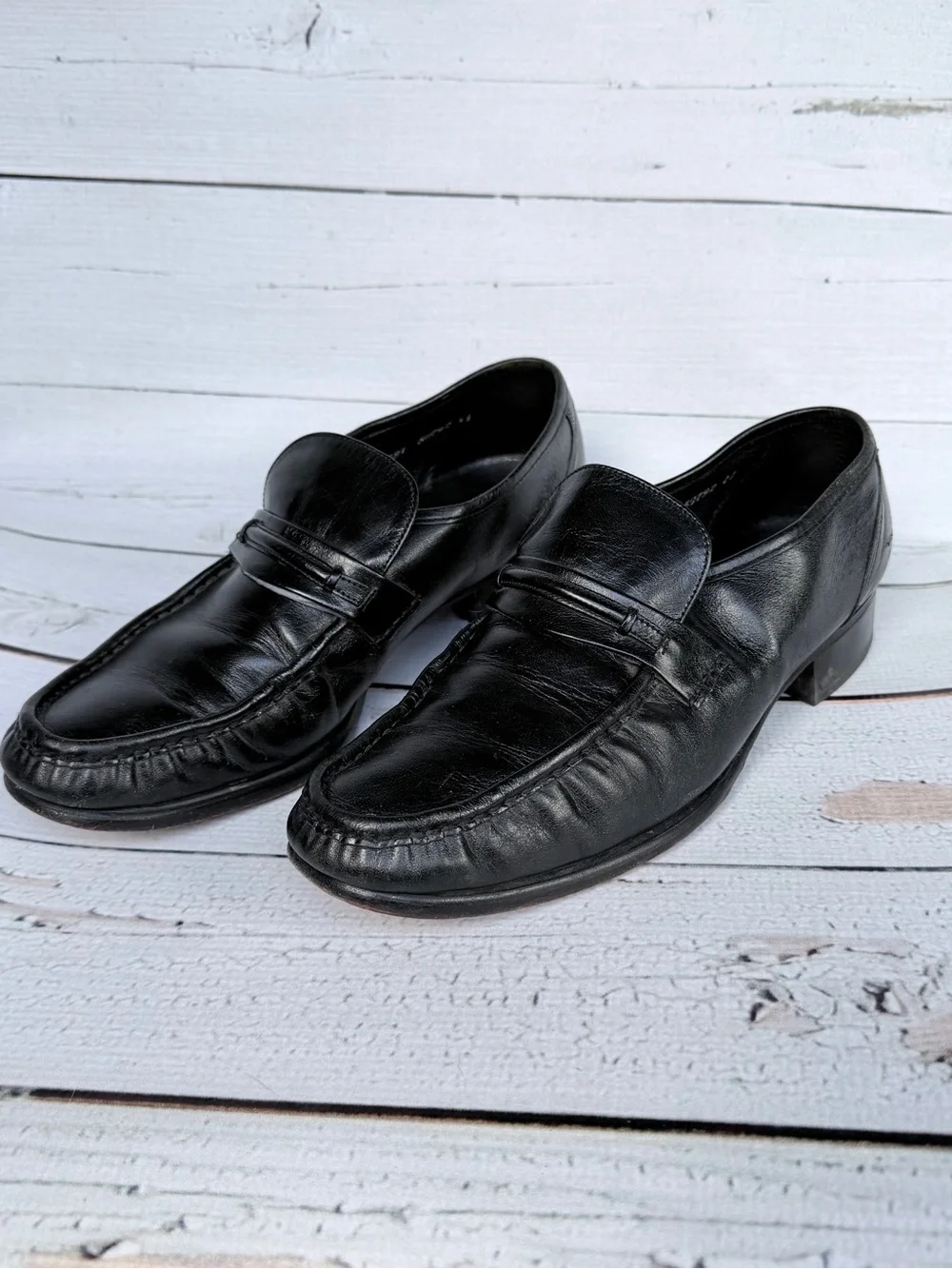 Florsheim Men’s Penny Loafers Black Leather Slip On Dress Shoes Size 8.5